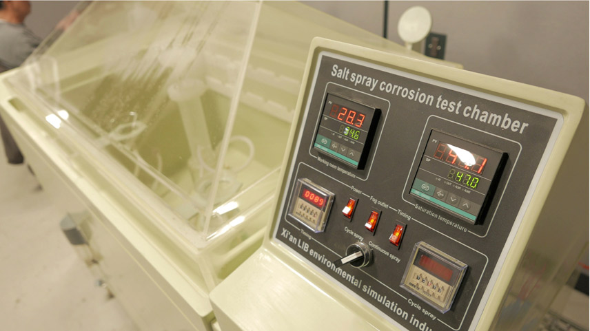 Salt spray corrosion testing chamber at Mile High Powder Coating
