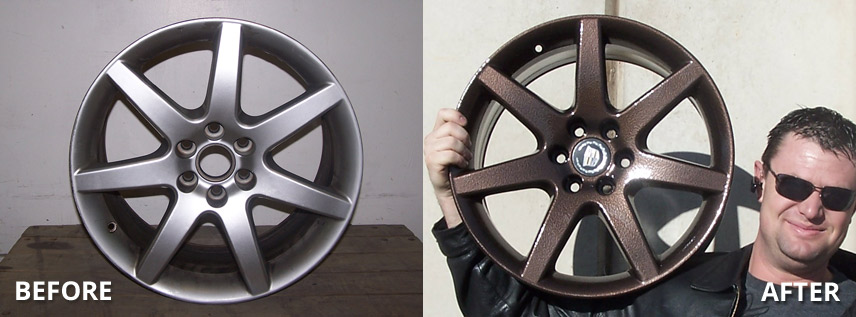 Cadillac Rim / Wheel BEFORE and AFTER Powder Coating