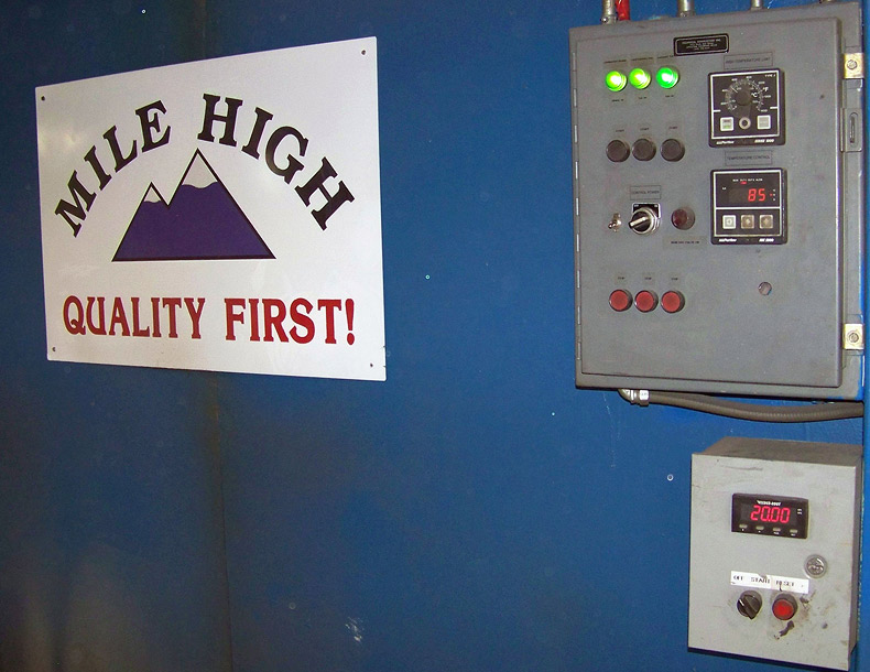 Curing oven showing digital control panel