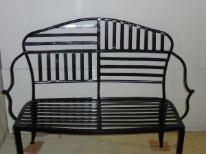 Metal patio love seat refinished