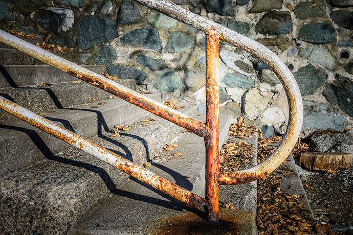 Rusty commercial railings