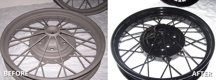 Wire Wheel BEFORE and AFTER Powder Coating