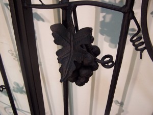Wrought iron detail after powder coating